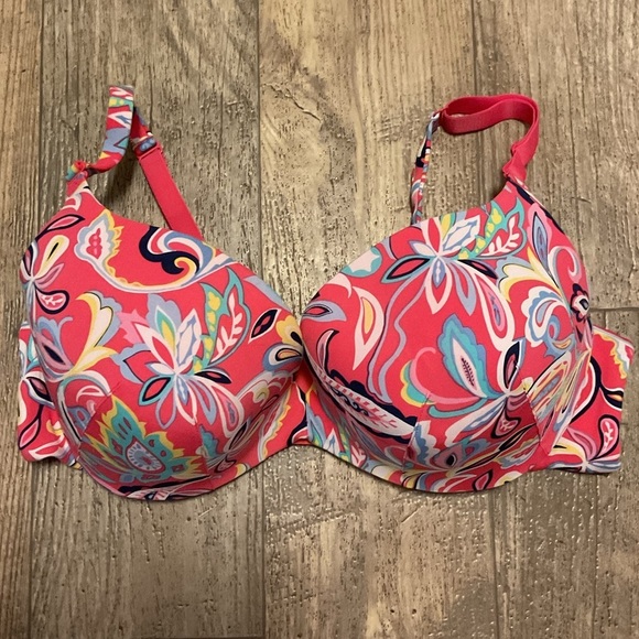 Cacique Curvy Plus Size Paisley Multicolor T Shirt Bra - Picture 1 of 3